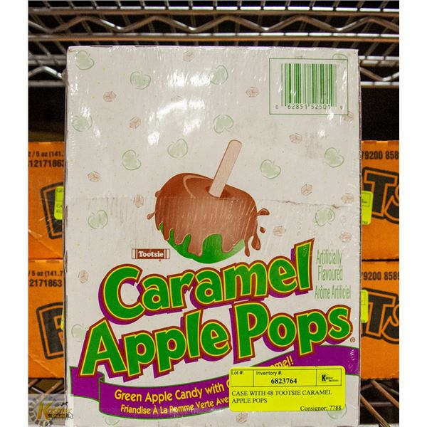 CASE WITH 48 TOOTSIE CARAMEL APPLE POPS