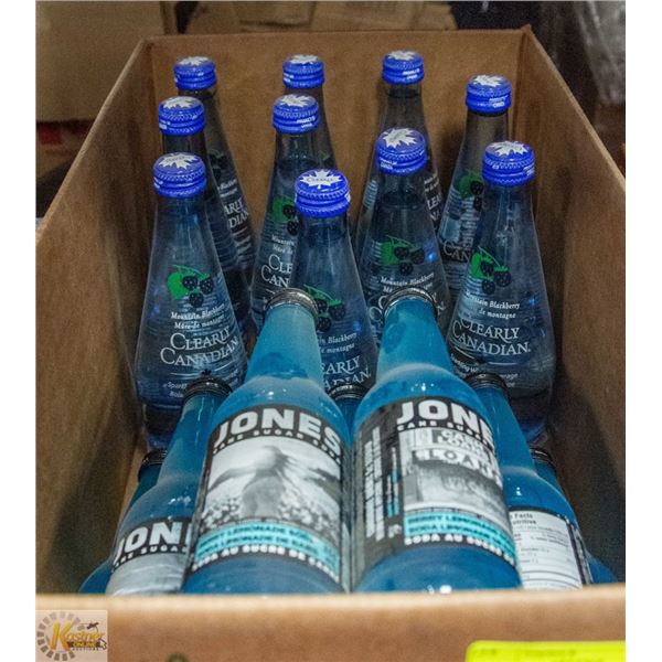 19 BOTTLES OF BERRY JONES AND CLEARLY CANADIAN