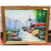 Image 1 : ANTIQUE UNTITLED OIL ON CANVAS "CITY GARDEN"
