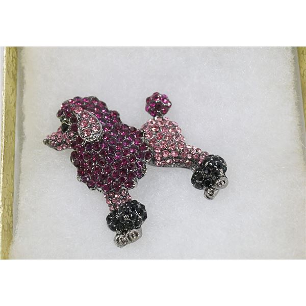 POODLE RHINESTONE BROOCH