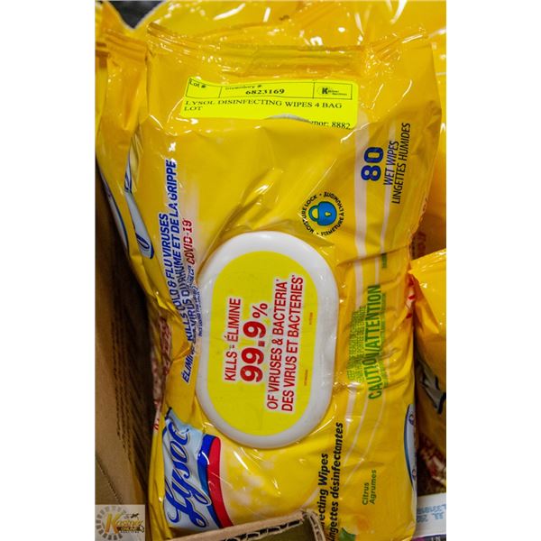 LYSOL DISINFECTING WIPES 4 BAG LOT