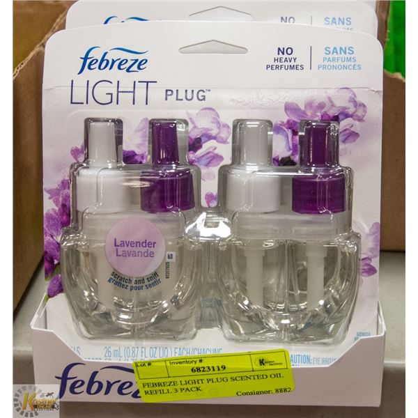 FEBREZE LIGHT PLUG SCENTED OIL REFILL 3 PACK