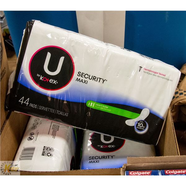KOTEX SECURITY MAXI PADS 3 BAGS PER CASE