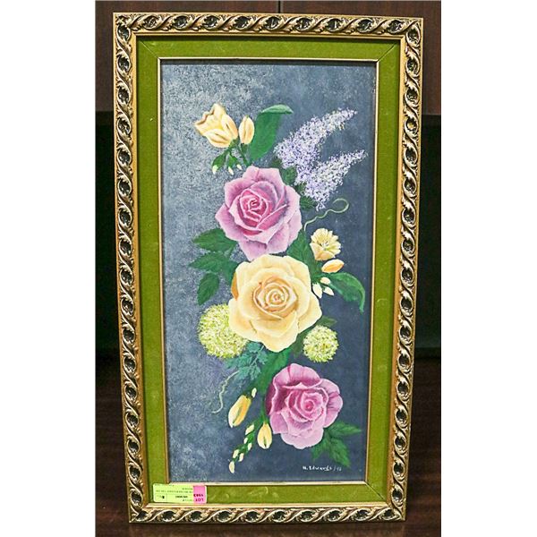 "ROSES FOR MOTHER'S DAY" OIL ON CANVAS SIGNED