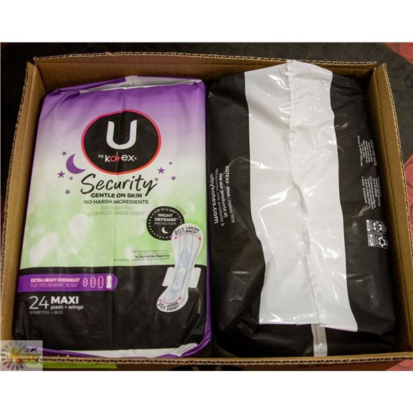 U BY KOTEX SECURITY NIGHT DEFENSE PADS 2 BAG LOT