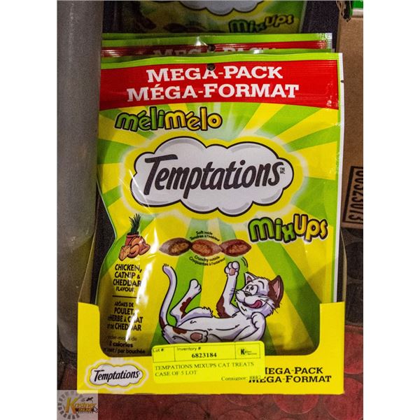 TEMPTATIONS MIXUPS CAT TREATS CASE OF 5 LOT