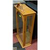 Image 2 : HONEY OAK CURIO CABINET WITH GLASS SHELVES