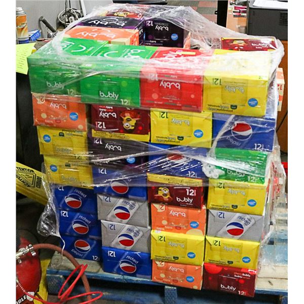 PALLET LOT OF BUBLY AND MISC. CARBONATED PRODUCTS