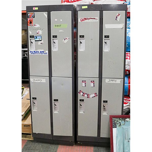 2 BANKS OF 4 LOCKERS