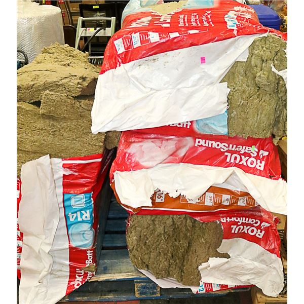 PALLET OF OPEN PACKAGING R14 INSULATION