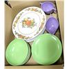 Image 1 : BOX OF VINTAGE MELAMINE DISHES