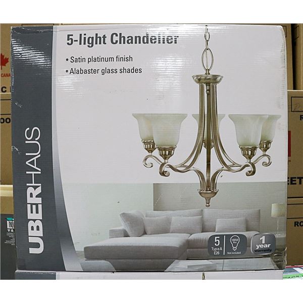 5 LIGHT CHANDELIER (BRUSHED NICKEL)