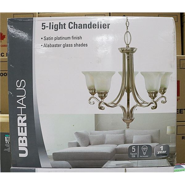 5 LIGHT CHANDELIER (BRUSHED NICKEL)