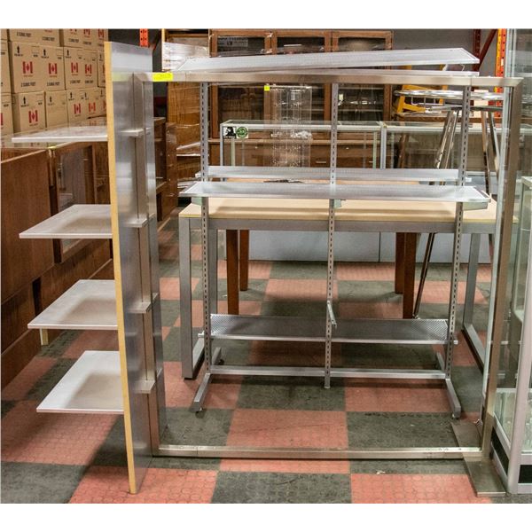 RETAIL DISPLAY COUNTER WITH METAL SHELVES