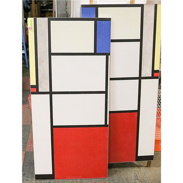 2 LARGE RETRO ART BOARDS 50 X 11"