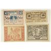 Image 1 : 4 ASSORTED GERMAN NOTGELDS 2-10 & 2-20 HELLERS