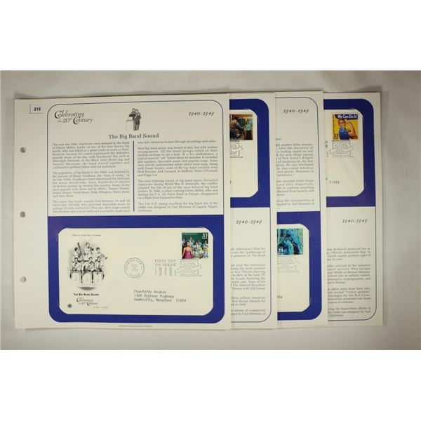 4 ASSORTED 1999 1ST DAY COVERS ON INFO SHEETS