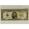 Image 1 : 1934-A $5 SILVER CERTIFICATE NORTH AFRICA YELLOW