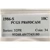 Image 3 : 1986-S ROOSEVELT DIME PCGS PR69 DCAM
