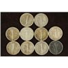 Image 2 : 10 ASSORTED 1940'S MERCURY DIMES