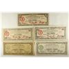 Image 1 : 5 PIECES OF WWII PHILIPPINES EMERGENCY CURRENCY