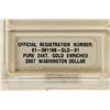 Image 3 : 2007 GOLD ENRICHED WASHINGTON DOLLAR BRILLIANT UNC