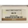Image 3 : 2003-P 1ST FLIGHT SILVER DOLLAR NGC MS70