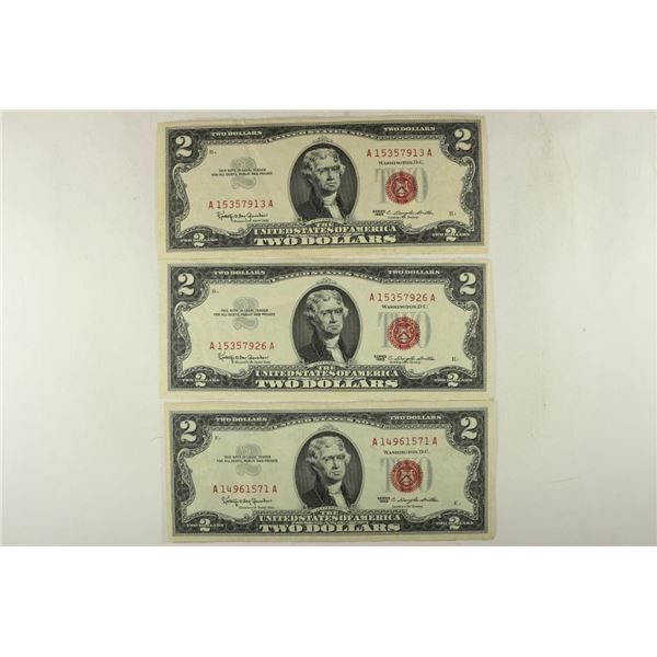 3-1963 $2 RED SEAL US NOTES CRISP