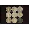 Image 2 : 9 ASSORTED 1940'S MERCURY DIMES