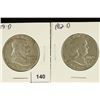 Image 1 : 1958-D & 1962-D FRANKLIN HALF DOLLARS