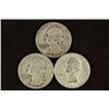 1952-D, 1953-D AND 1964 WASHINGTON SILVER QUARTERS