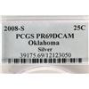 Image 3 : 2008-S SILVER OKLAHOMA QUARTER PCGS PR69 DCAM