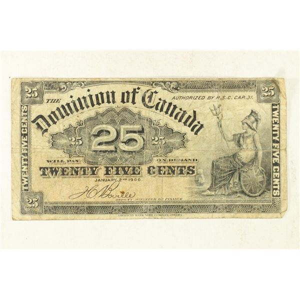 1900 DOMINION OF CANADA 25 CENT FRACTIONAL