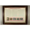 Image 1 : 12 1/4'' X 16 1/4'' GLASS FRAMED STAMPS OF WWII