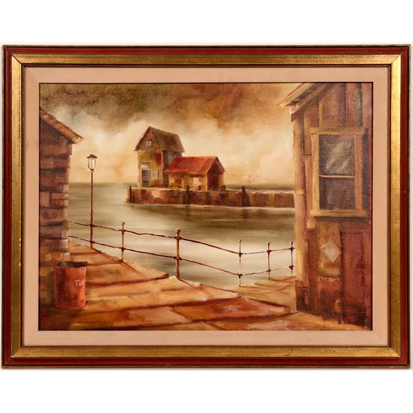 On The Dock, Oil Painting by Robert H. Blair  [104924]