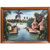 Image 1 : Original African Artwork Signed by Artist (2 oil paintings, framed under glass)  [133750]