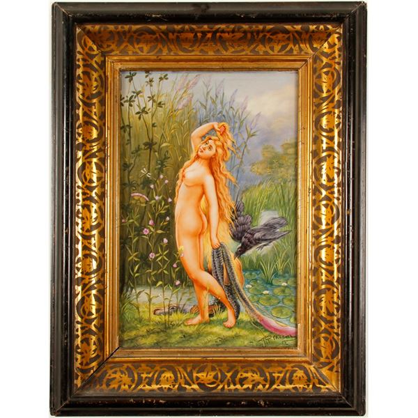 Berlin Porcelain Plaque, marked KPM Nude Nymph [77465]