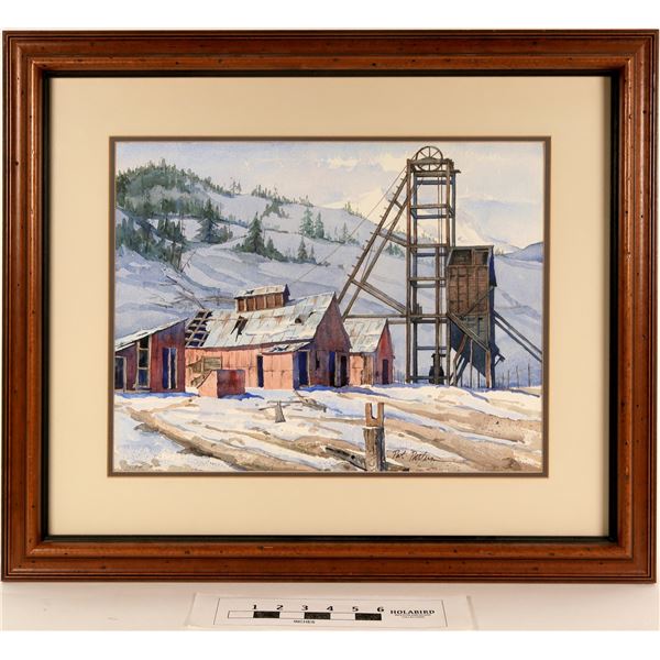 Central City, Colorado, Head Frame - Watercolor by Pat Patterson  [125065]