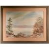 Image 1 : Mary T. Hoffman Original Watercolor Landscape, Framed and Matted under glass  [125153]