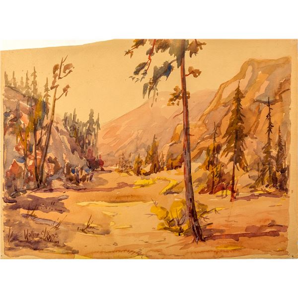 Carl Walline Original Western Watercolor  [49918]