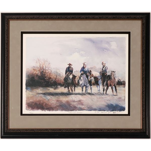 Ranch Horses Serigraph by Nevada Artist?  [114387]