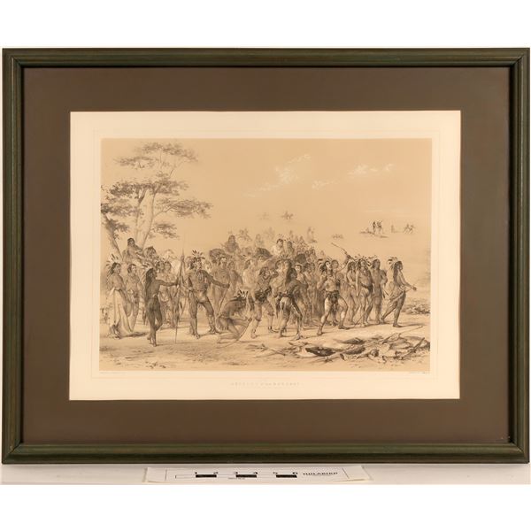 Geo. Catlin's Archery of the Mandans - Framed Litho Reproduction  [125090]