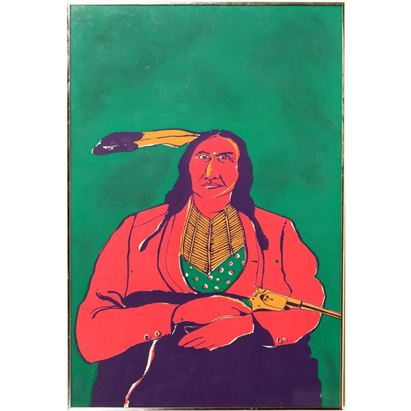 Indian With a Gun - by Fritz Scholder Serigraph  [132810]