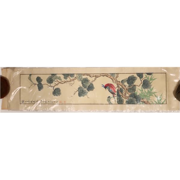 Japanese or Chinese Red Bird Print  [132058]