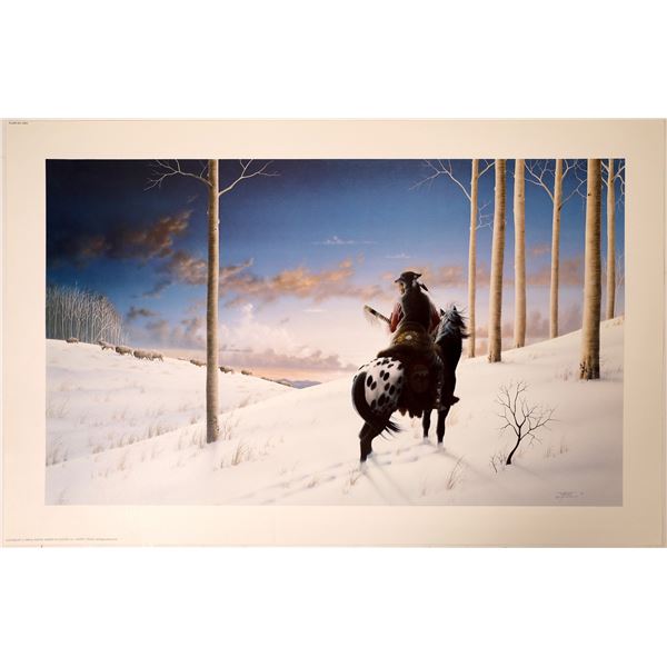 Indian On Horse and Buffalo  [131864]