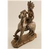 Image 1 : Native American on Horse Silver Statue  [135562]