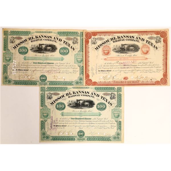 Jay Gould Trio of Autographs on Railroad Stocks  [132736]