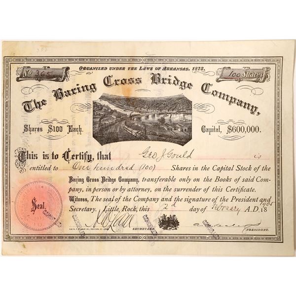 George J. Gould name on the Baring Cross Bridge Company Stock  [130198]