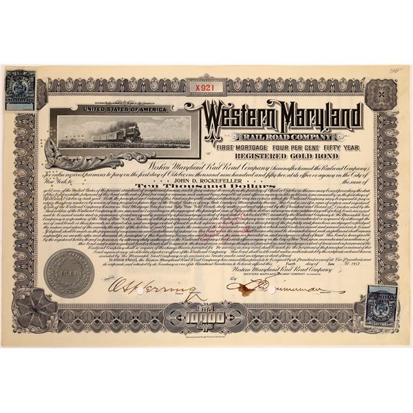 Western Maryland Railroad Co. Bond Issued to John D. Rockefeller  [134055]