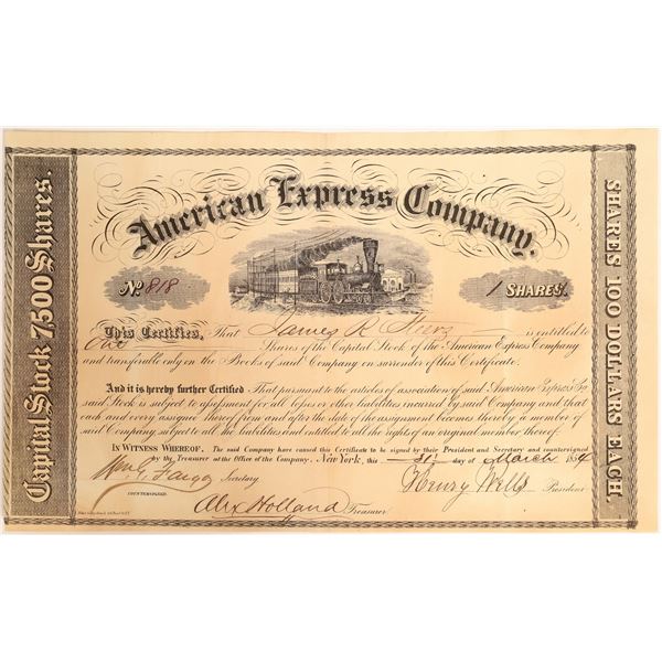 American Express stock Certificate Signed by Wells and Fargo  [132690]